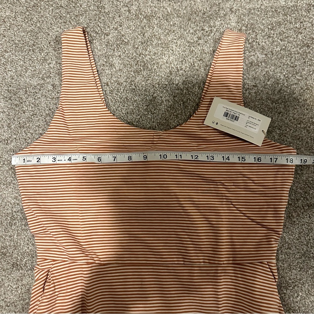 NWT Pact Organic Cotton Blend Tie Back Fit & Flare Dress In Shell Stripe - Picture 15 of 15